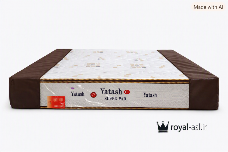 تشک یاتاش پددار فنرپاکتی رویه تمام نخی گردبافت